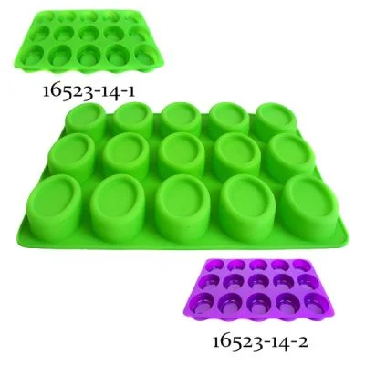 Форма силиконовая для выпечки Овал 30х24 см 15 форм на планшете 16523-14