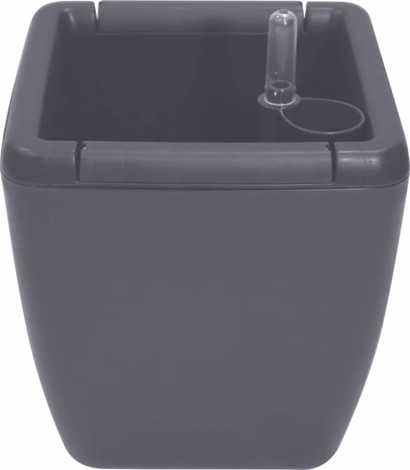 Горшок с автополивом InGreen Munchen 5л с внутренней вставкой 2,2л, квадратный, вулканический серый