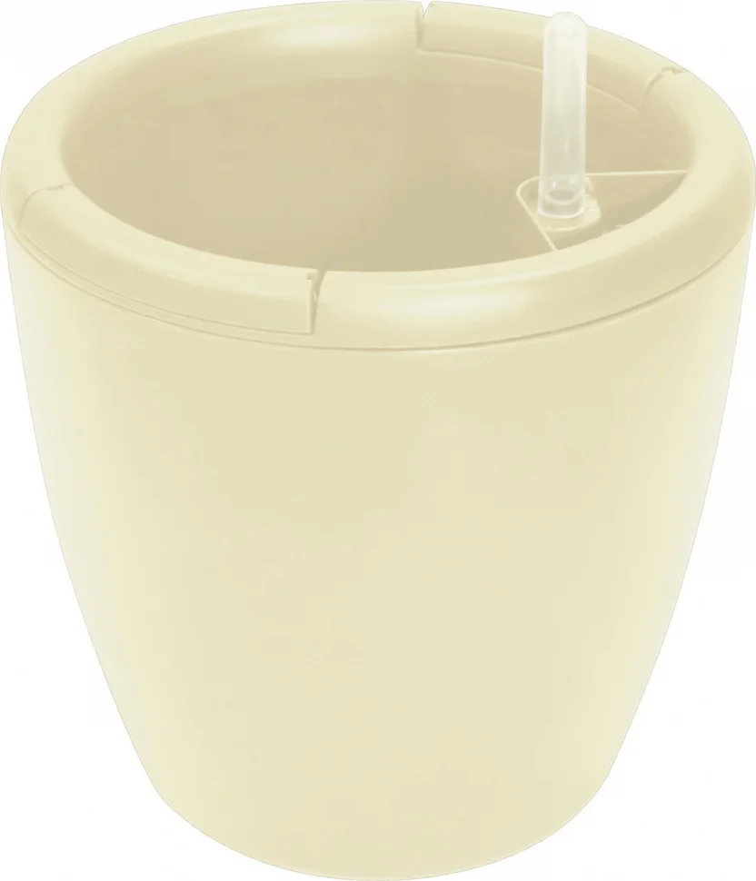 Горшок с автополивом InGreen Munchen D 250мм/9л с внутренней вставкой 6,2л, круглый, сливочный