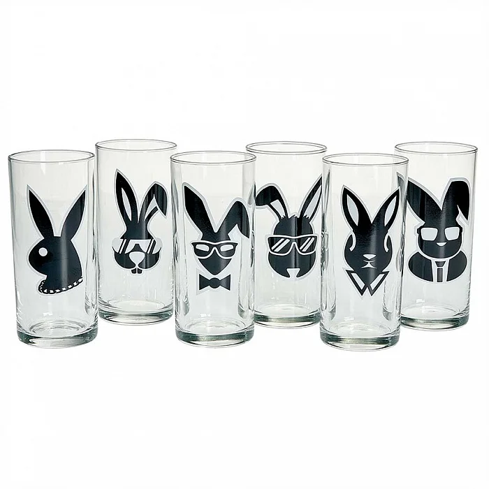 ДЕКОСТЕК Набор стаканов 300 мл 6 штук Заяц-Брутал 148-Д