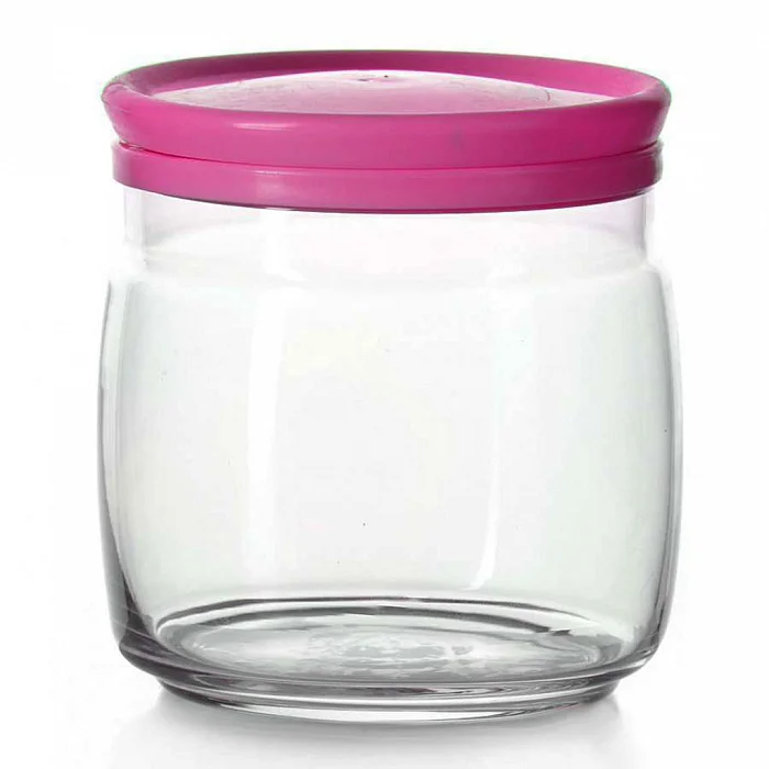 PASABAHCE Банка с розовой пластиковой крышкой ЧЕШНИ 500 мл 3 штуки 43003B