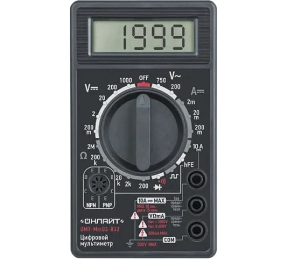 Онлайт Мультиметр 82 972 OMT-Mm02-832 (832)