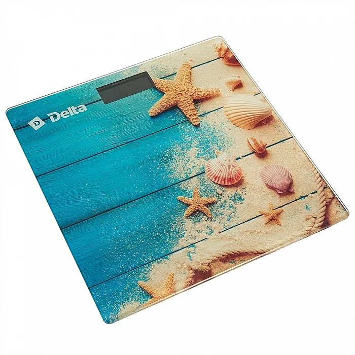 DELTA Весы 180 кг 26×26 см электронные напольные D-9009 Морская прогулка