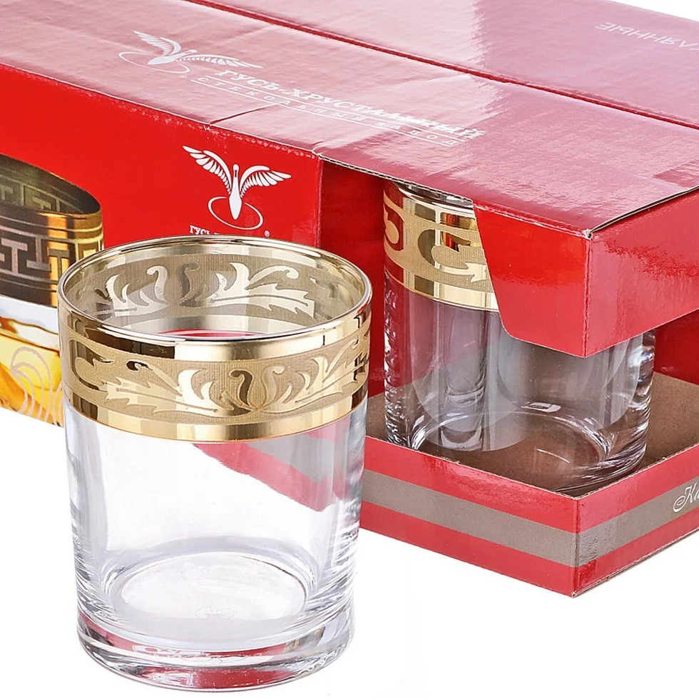 ГУСЬ ХРУСТАЛЬНЫЙ Набор стаканов для виски Русский узор 255 мл. (EAV49-405)
