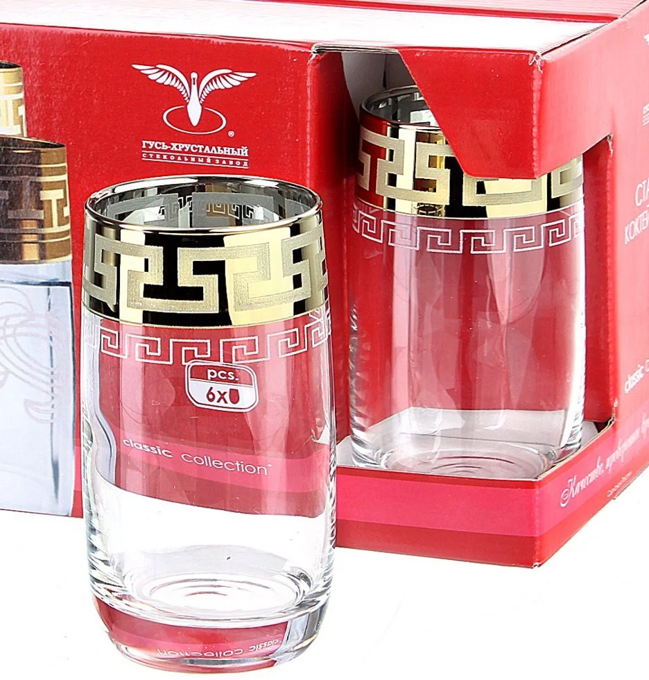 ГУСЬ ХРУСТАЛЬНЫЙ Набор для напитков 6пр. Греческий узор (EAV03-809)