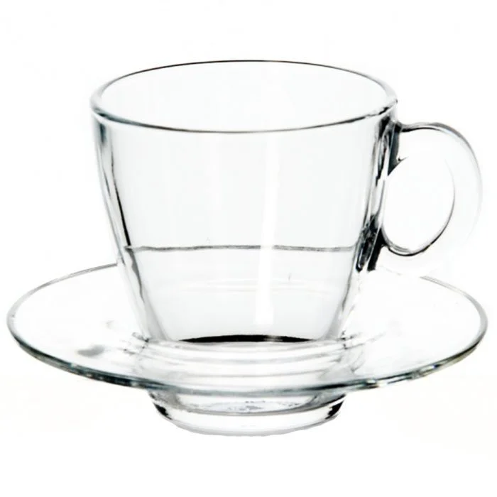 PASABAHCE Набор чашек с блюдцем (6шт.) 215 мл.AQUA (95040 ВТ)