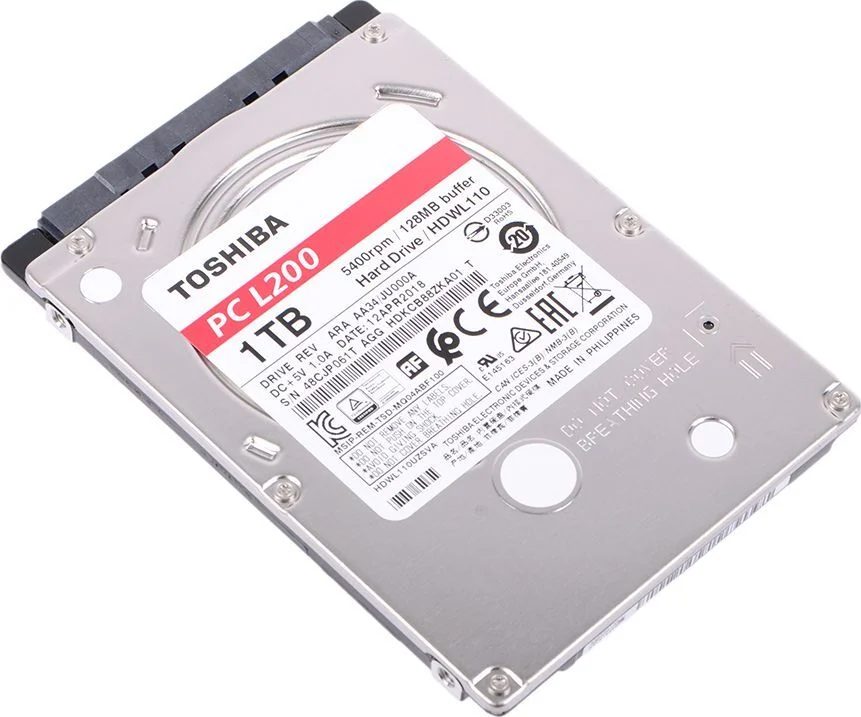 TOSHIBA Жесткий диск SATA-III 1Tb HDWL110UZSVA L200 Slim (5400rpm) 128Mb 2.5