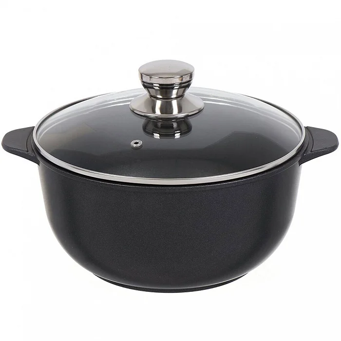 ГАРДАРИКА Кастрюля 4 л алюминиевая с антипригарным покрытием и стеклянной крышкой 1704-03-10 серии Премьера