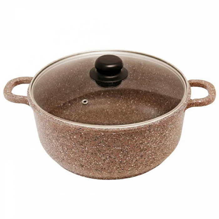 ГАРДАРИКА Кастрюля 5 л алюминиевая с антипригарным покрытием и стеклянной крышкой КС500-07 серии Алтай