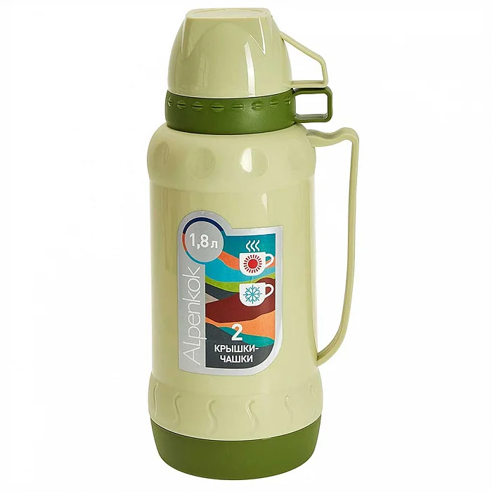 ALPENKOK Термос со стеклянной колбой 1,8 л AK-18011S зеленый