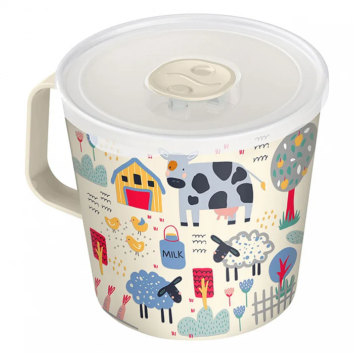 DELTA Контейнер-кружка с крышкой с клапаном, с декором, 750 мл (светло-бежевый) 221145425/01