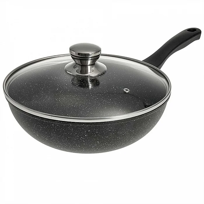 ГАРДАРИКА Вок 28 см с антипригарным покрытием и стеклянной крышкой 0728-04-10 серия Орион