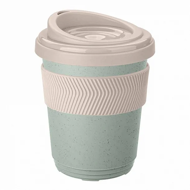 Термостакан с противоскользящим кольцом 300 мл зеленый флэк