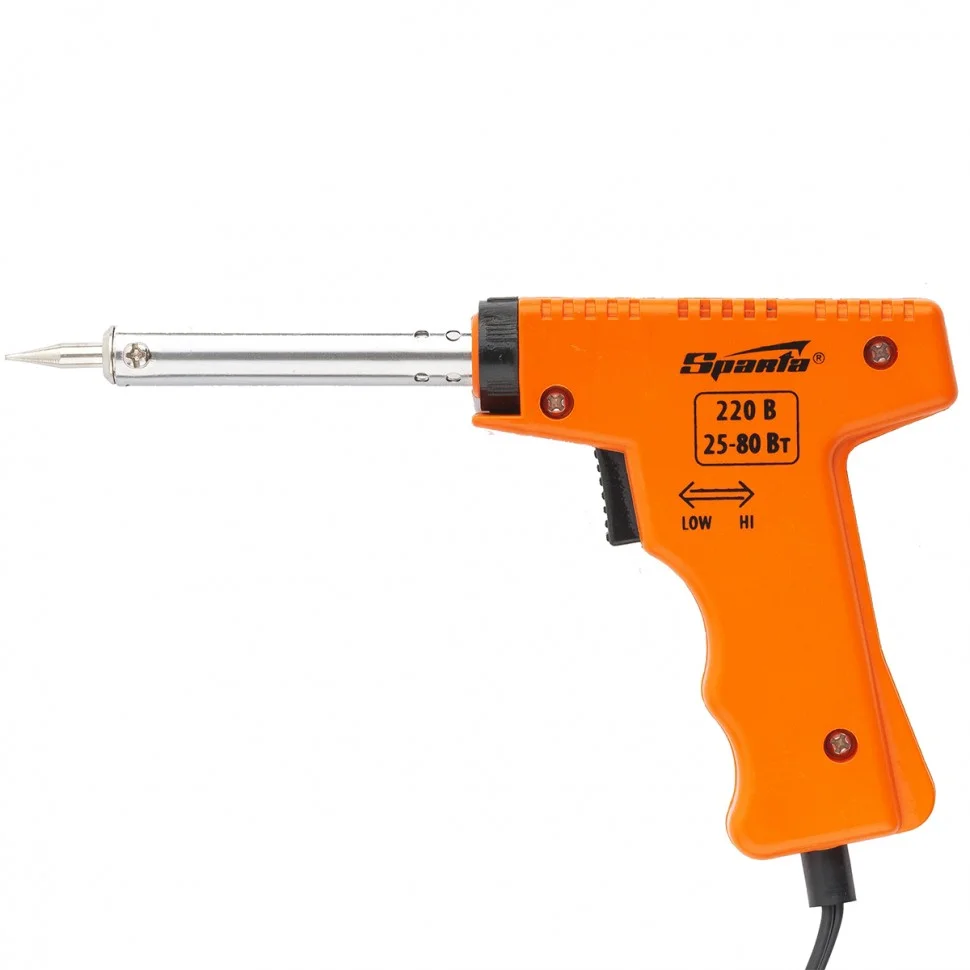 SPARTA Паяльник-пистолет с регулировкой мощности 25-80 Вт, 220 В 913065
