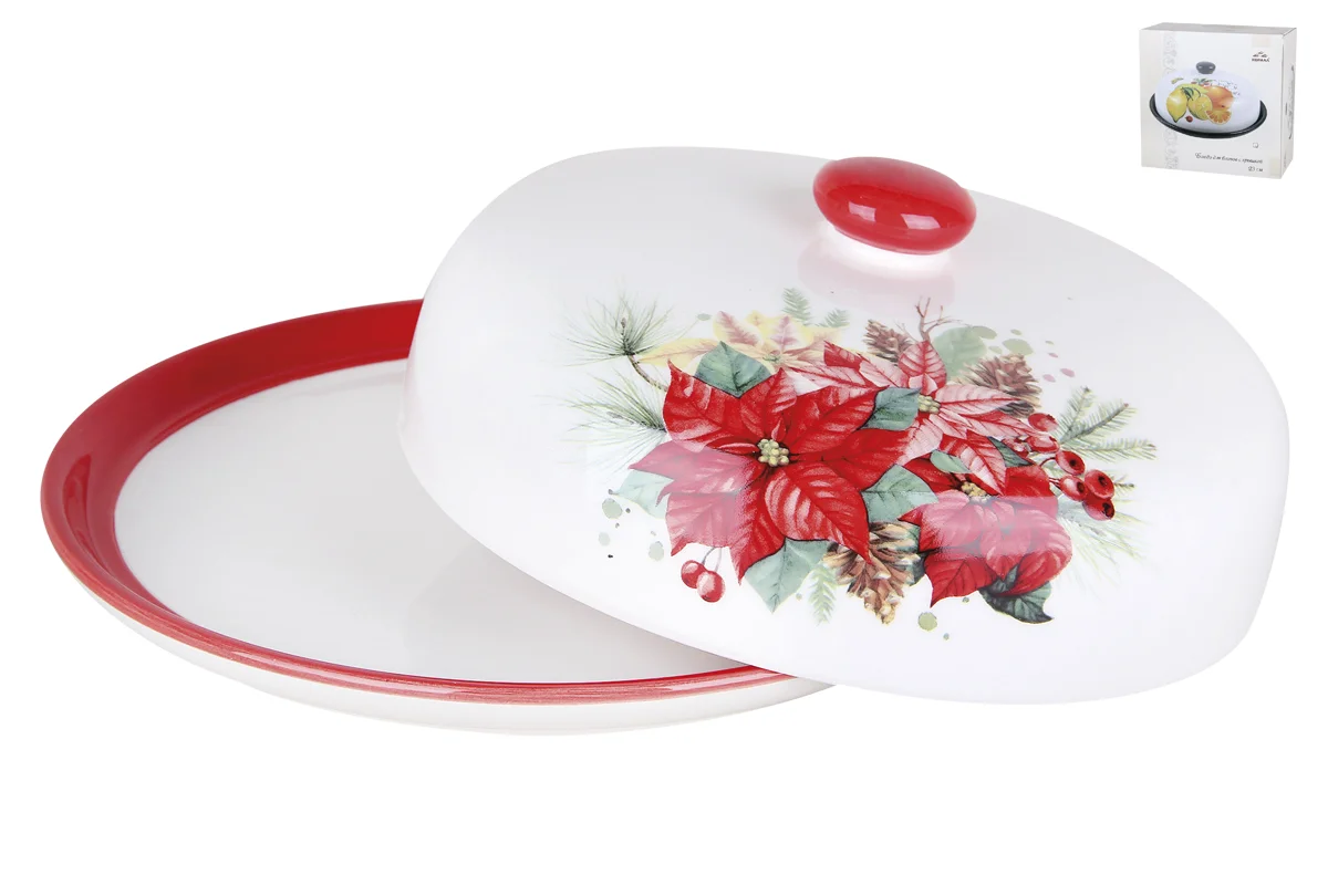 КОРАЛЛ Блюдо для блинов Рождественская звезда d23см.ZFC246-P1