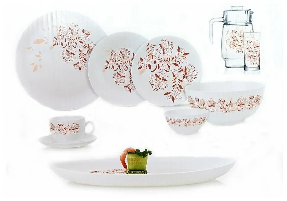 LUMINARC Столовый сервиз Diwali Frescura Pink Фрескура Пинк, 46 предметов. Q7907
