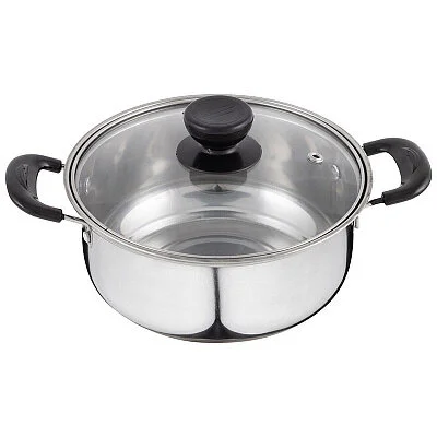 Mallony Кастрюля Promo, объем 2,2 л, из нержавеющей стали с крышкой из жаропрочного стекла 104614-SK