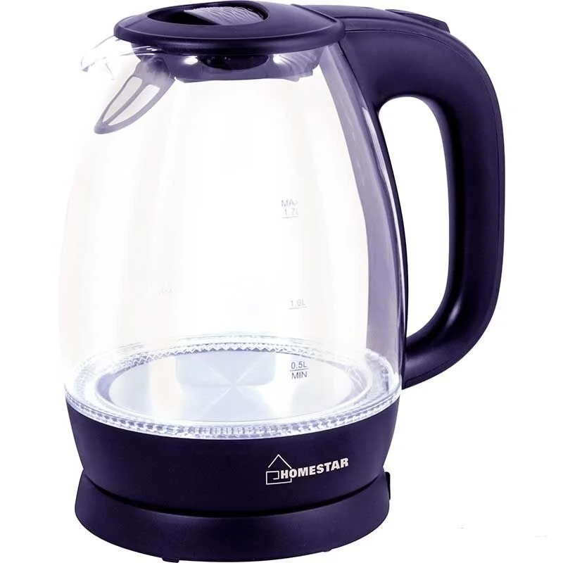 Homestar Чайник HS-1012 (1,7 л) стекло, пластик фиолетовый, 003847-SK