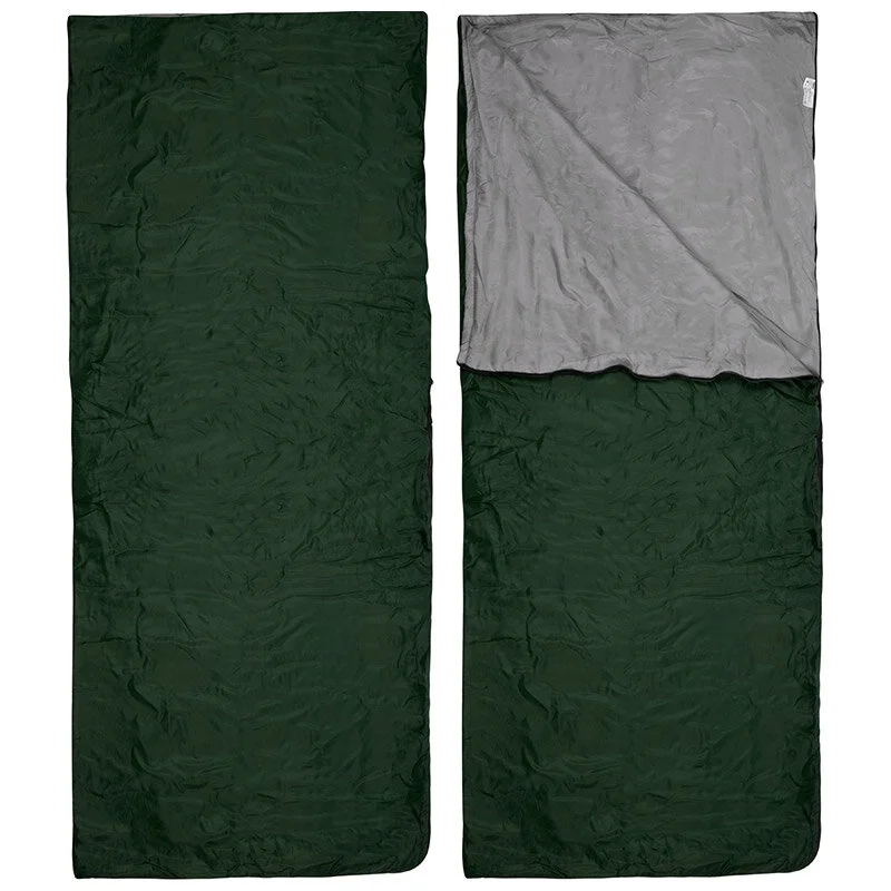 Спальный мешок-одеяло СМ001 (зелёный/серый+синий/серый), 102086-SK