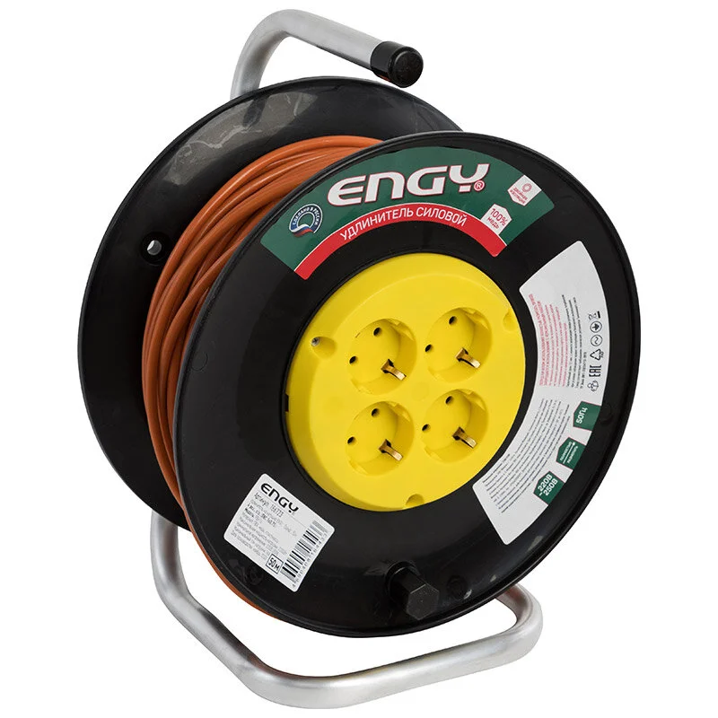 ENGY Удлинитель на катушке, Гранд, 50м./4роз, с/з, (ПВС 3х0,75). 186723-SK