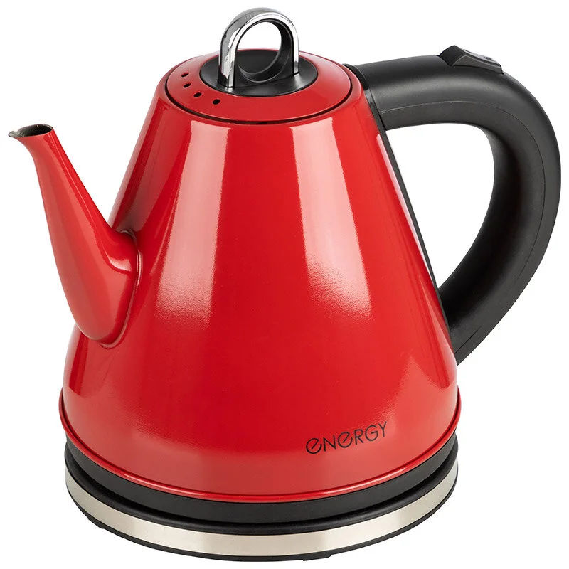 ENERGY Чайник E-263 (1,2 л, диск) стальной, красный. 164131-SK