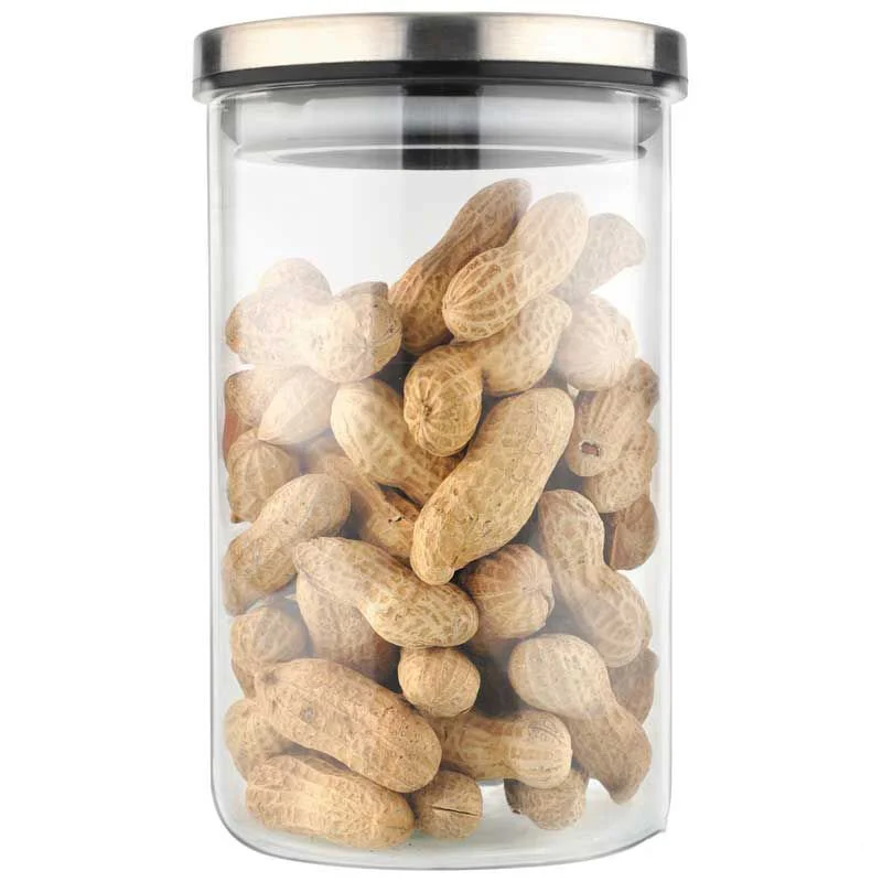 MALLONY Стеклянная банка для сыпучих продуктов с крышкой из нерж стали, OCEANO, объем: 0,6 л. 004461-SK