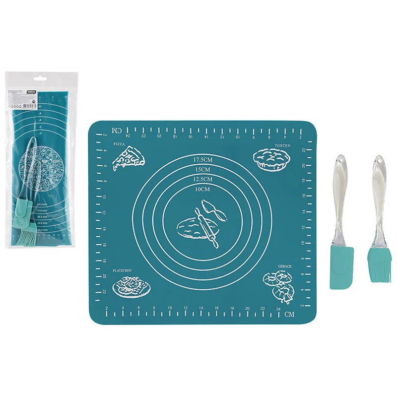 MALLONY Набор для выпечки CLASSICA 3 предмета: кисточка, лопатка, коврик (силикон). 103587-SK