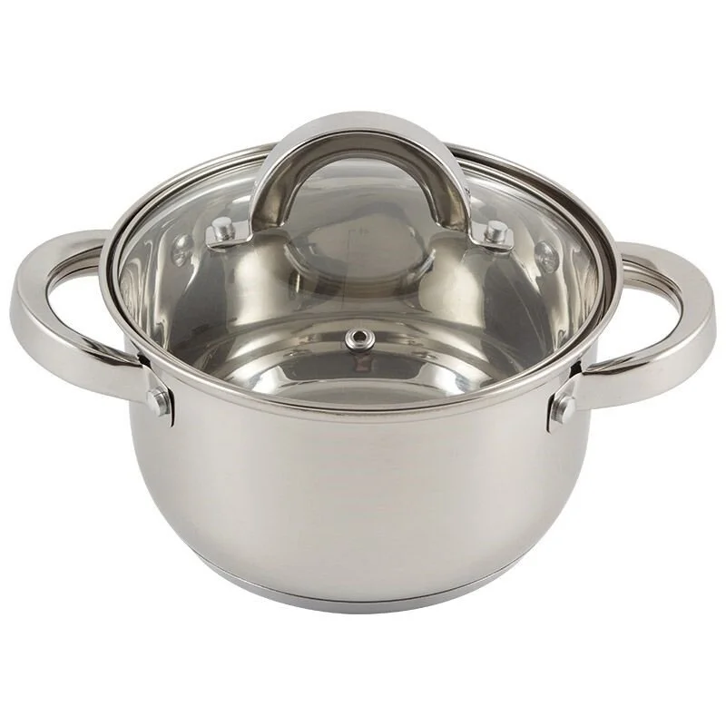 Mallony Кастрюля Mediano, объем 2,6 л, диа 18 см, из нерж стали с крышкой, ручки из нерж стали, капсулир дно. 005443-SK