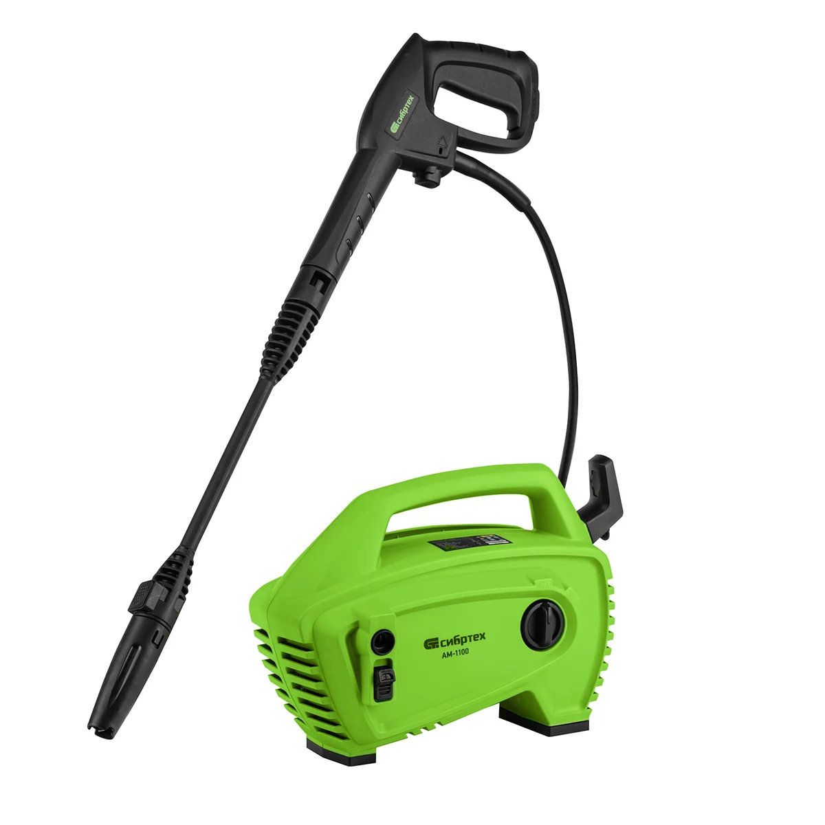 Сибртех Моечная машина высокого давления АМ-1100, 1100 Вт, 90 бар, 280 л/ч, переносная 58223
