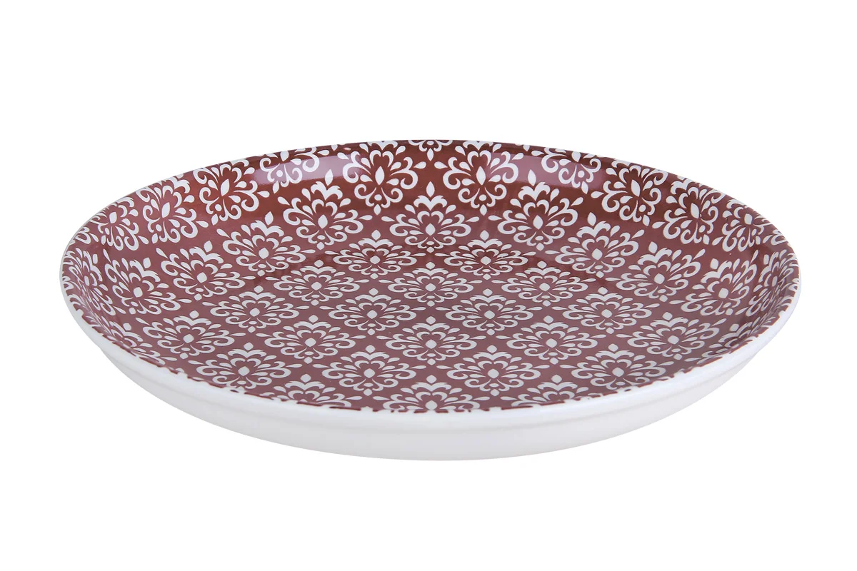 КОРАЛЛ Блюдо-ляган 30см. Дамаск бордовый SRGP120G11 HCS-917
