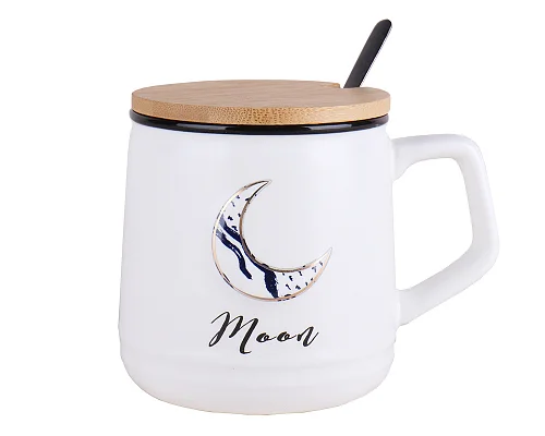 КОРАЛЛ Чашка 380мл. Луна с ложкой п/у KRC427-70