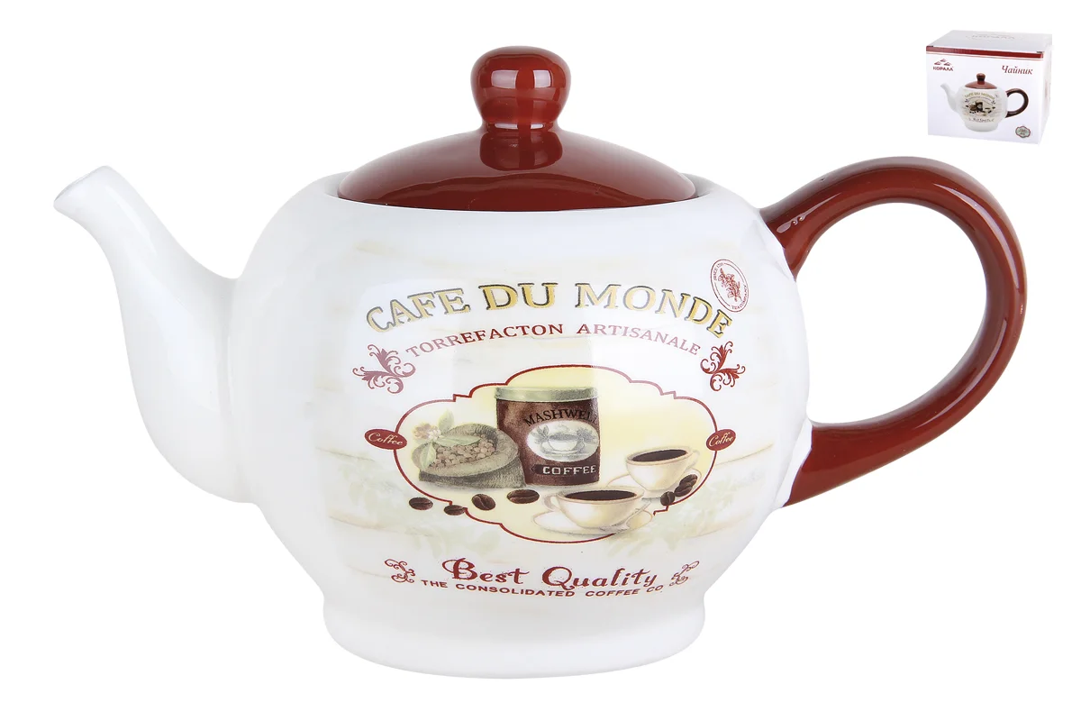 КОРАЛЛ Чайник заварочный 1000 мл Кофе кругл. HC7004R-А17