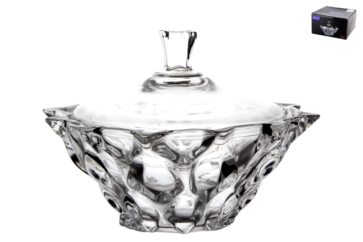 КОРАЛЛ Конфетница с крышкой, диаметр 21см, высота 14.5см, Бабл GB1832MT-1