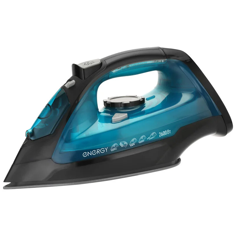 ENERGY Утюг EN-348 черно-бирюзовый (2600Вт, пар, спрей, пар.удар, самооч., керамич. подошва). 270083-SK