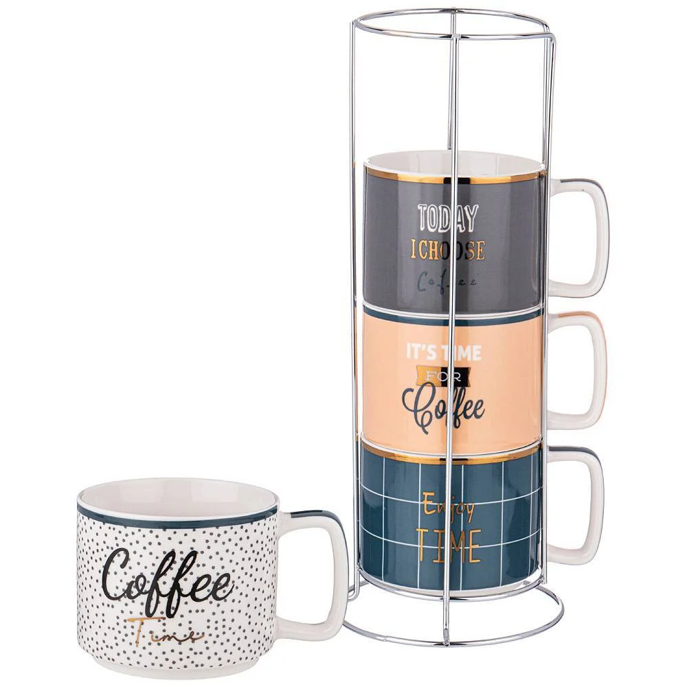 Lefard Набор Кружек Break Time На Мет. Стойке, 330мл, 4 Шт. 260-676