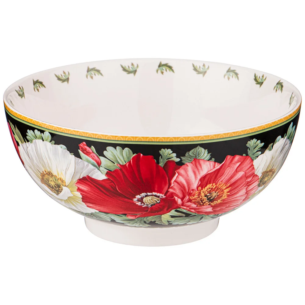 Lefard Салатник - Тарелка Суповая Маки 15*7 См 650 Мл Черный 104-765