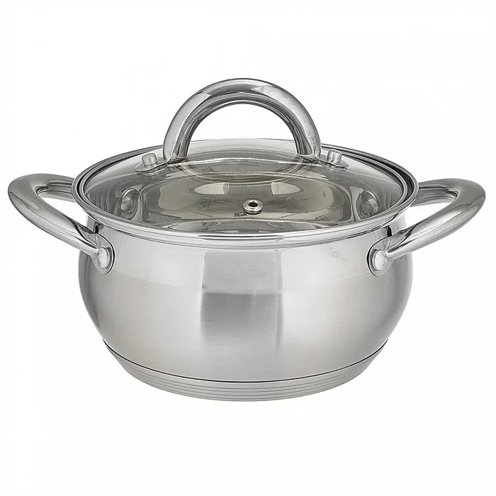 WEBBER Кастрюля 1,9 л, 16 см, из нержавеющей стали со стеклянной крышкой BE-351/2