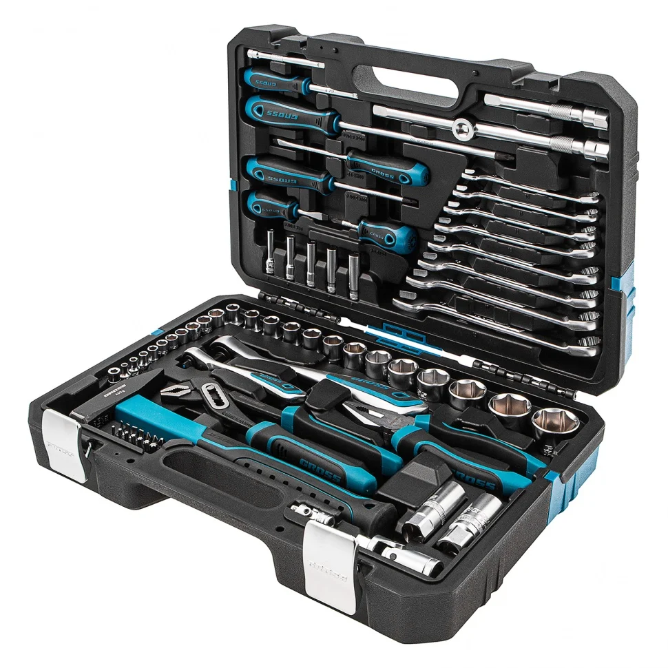 Gross Набор инструментов 76 предметов, 120 зубьев, CrV1/4, 1/2 14156