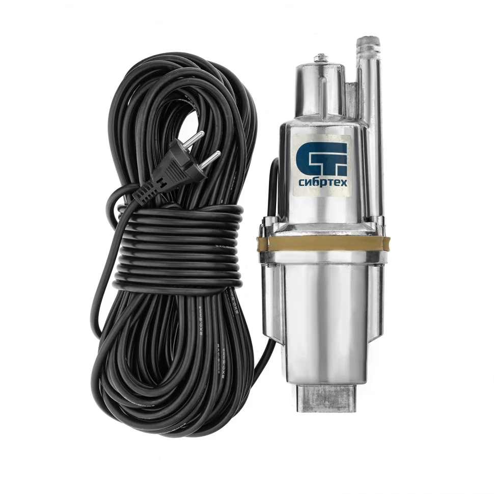 Сибртех Вибрационный насос СВН300-10, верхний забор, 300 Вт, напор 75 м, 1200 л/ч, кабель 10 м , 1200 л/ч 99301