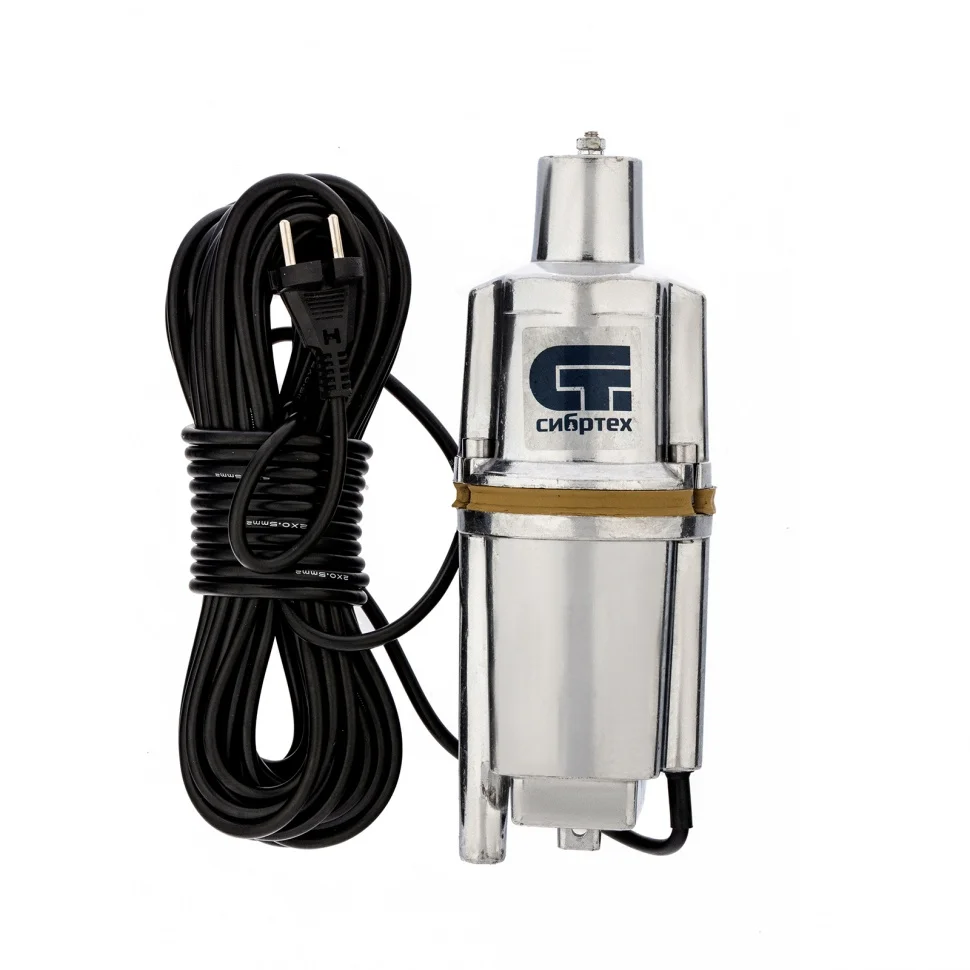 Сибртех Вибрационный насос СВН300Н-15, нижний забор, 300 Вт, напор 75 м, 1200 л/ч, кабель 15 м 99306