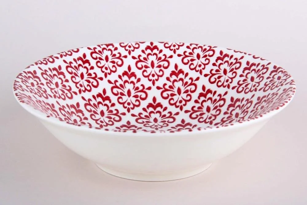 КОРАЛЛ Тарелка глубокая 17см. Дамаск бордовый TC13004176P HCS-917