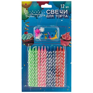 Mallony Свечи для торта Волшебная страна 12шт, 9см 007146-SK