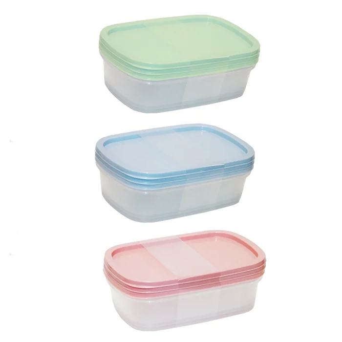 ПОЛИМЕРБЫТ Набор конт.1л.(3шт.) УМНИЧКА ПАСТЕЛЬ СВЧ и замороз. ПРЯМОУГ. MPU8218