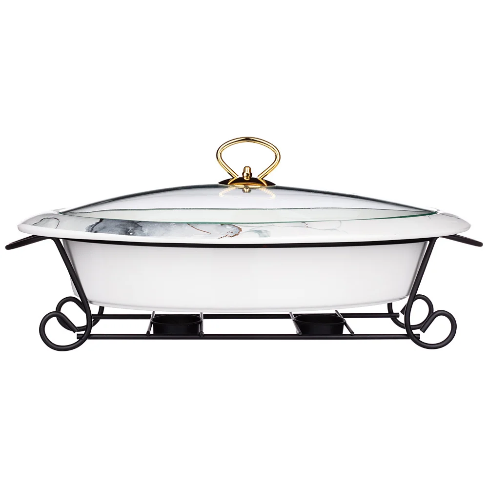 Lefard Мармит Со Стекл.крышкой На Метал.подставке Прямоуг. moon Art 2,0л 35*24*11см 42-384