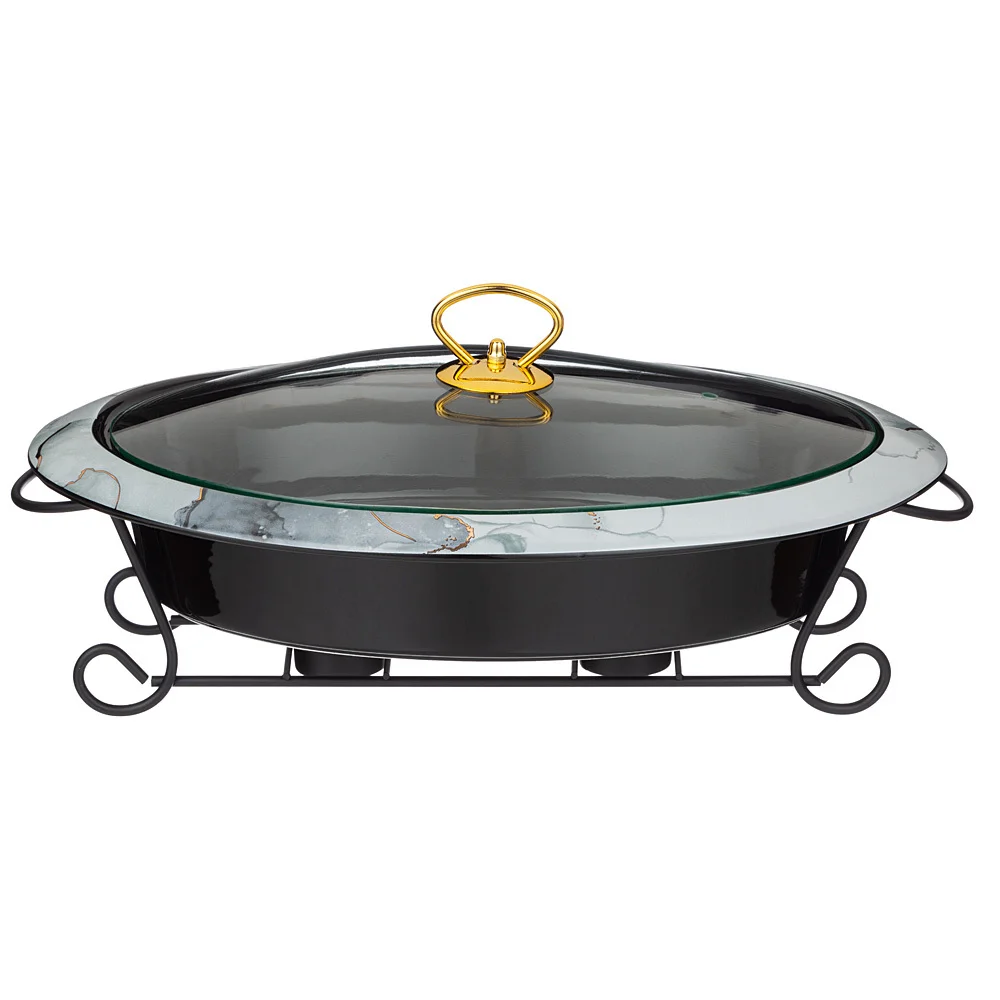 Lefard Мармит Со Стекл.крышкой На Метал.подставке Прямоуг. moon Art 2,0л 35*24*11см Черный 42-380