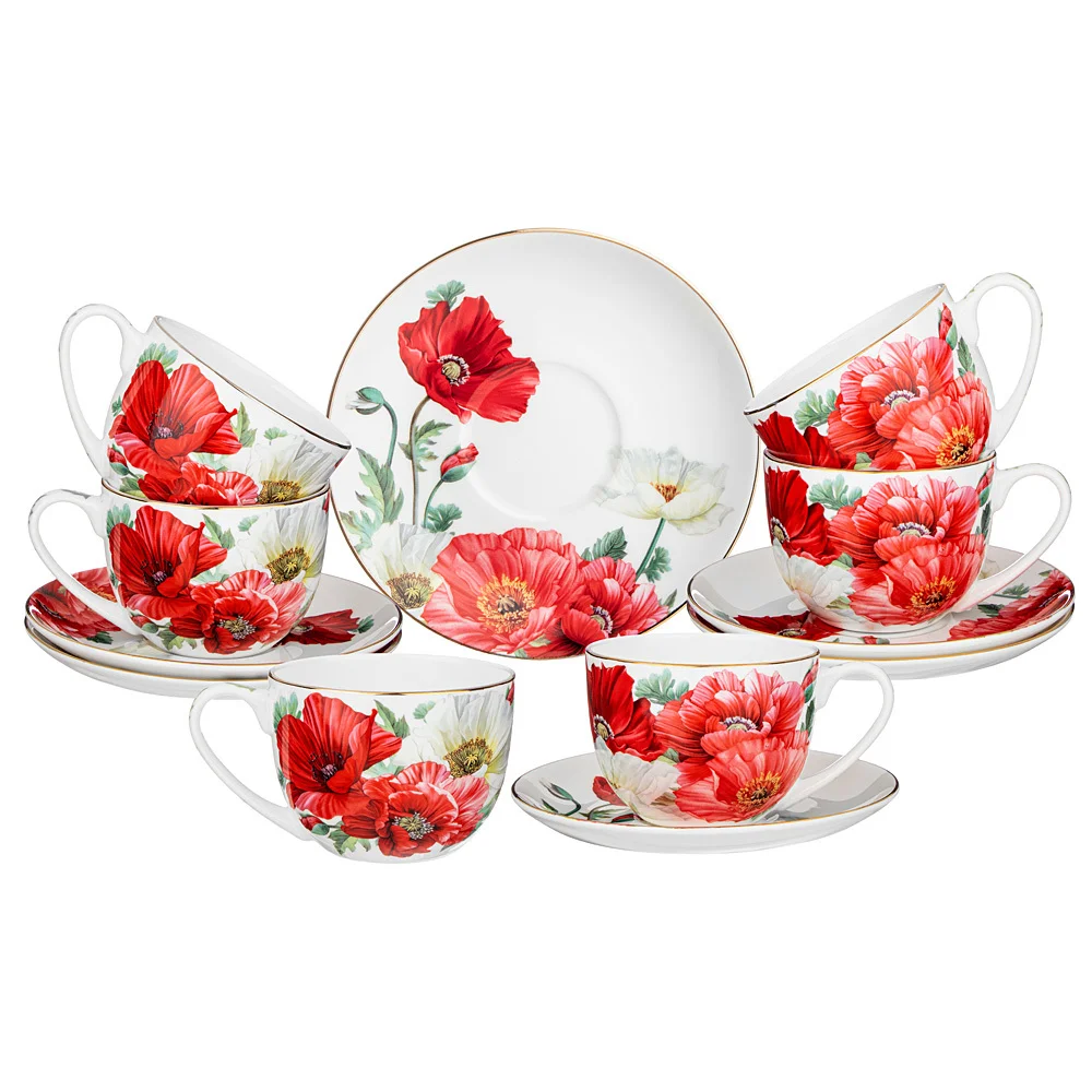 Lefard Чайный Набор маки На 6 Пер. 12 Пр. 330 Мл 104-922