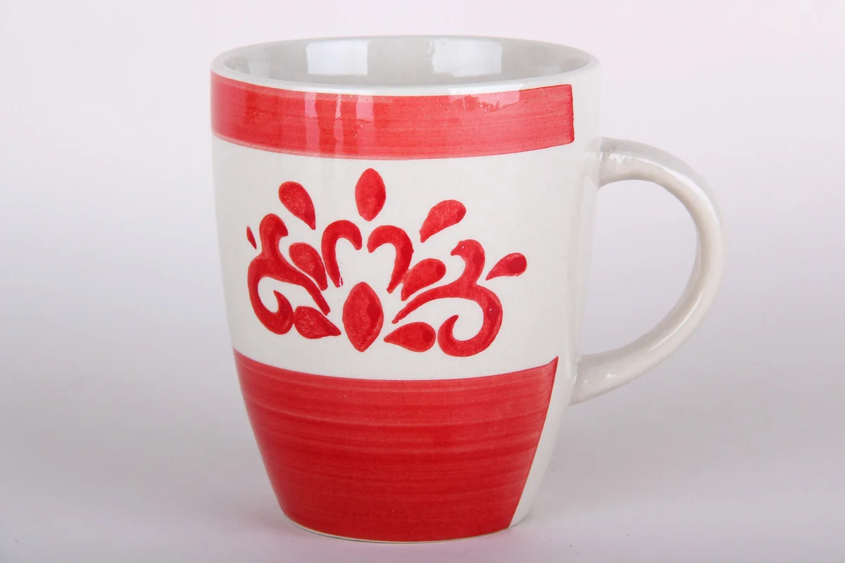 КОРАЛЛ Кружка 360мл. Дамаск бордовый RX010