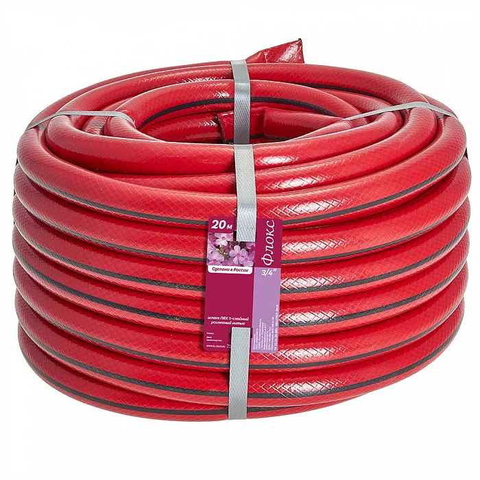 DELTA Шланг поливочный 3/4 дюйма, 20 м, 3-слойный армированный ФЛОКС