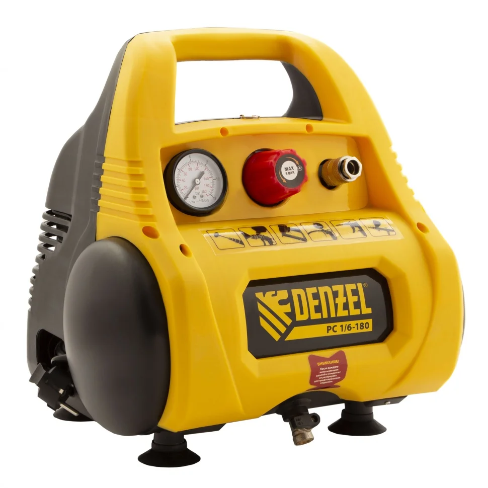 Denzel Компрессор воздушный безмасляный РС 1/6-180,1 6 л 58057