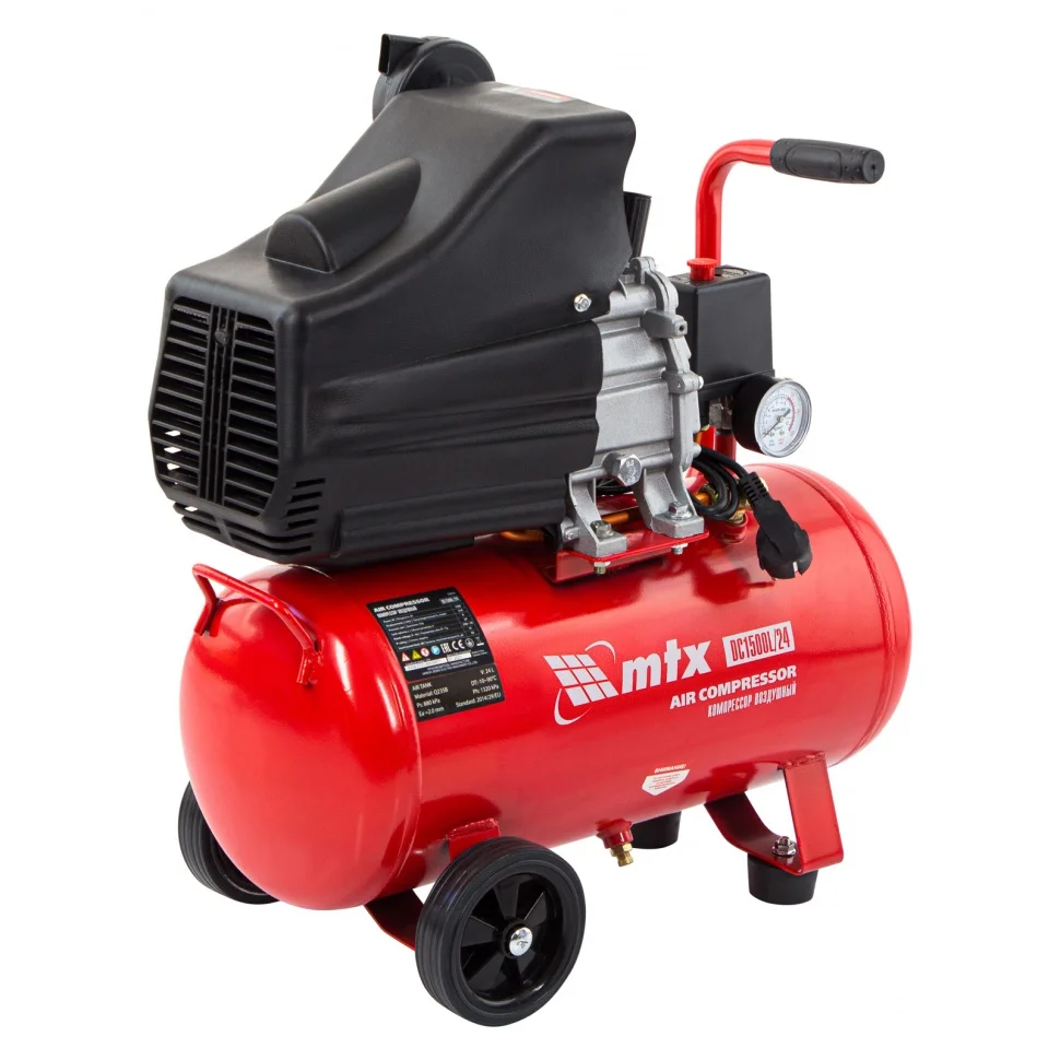 Matrix Компрессор воздушный DC1500L/24, 1,5 кВт, 24 л, 210 л/мин 58003